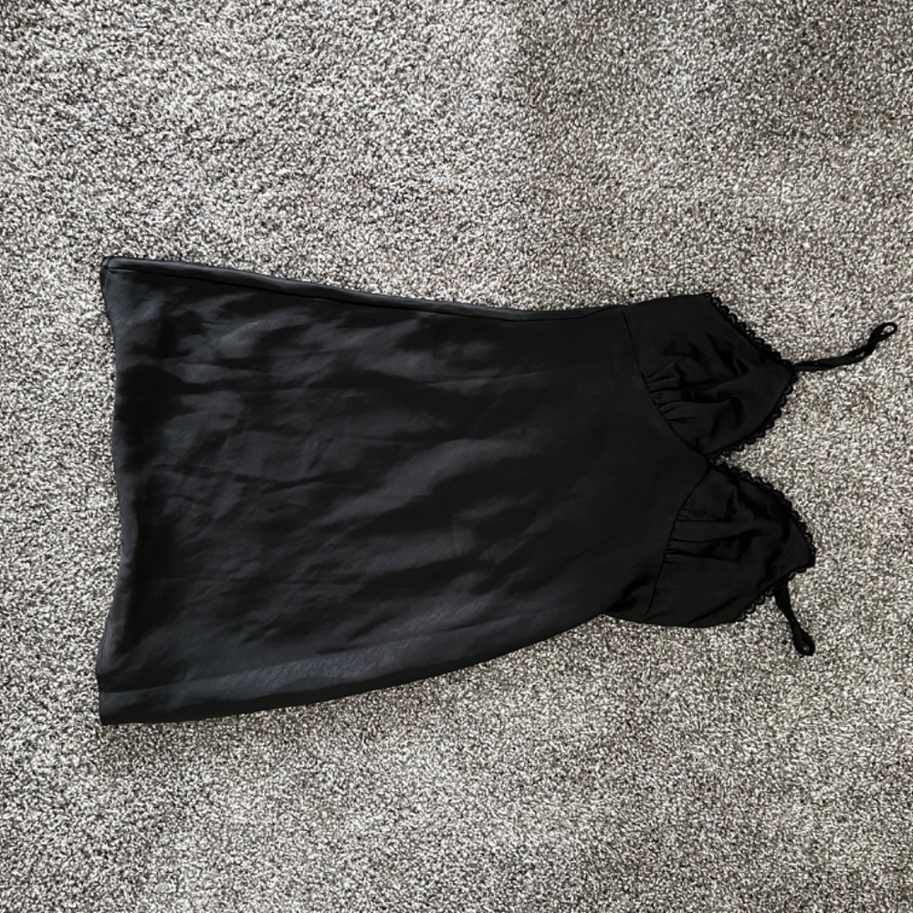 Princess Polly Black Satin Slip Mini Dress - Picture 2 of 4